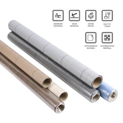 Hızlı ve kolay ev dekorasyonu yükseltmesi için gerçekçi ahşap veya kiremit desenleri ile premium kendi kendine yapışkan vinil zemin çıkartması