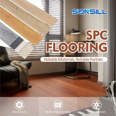 Formaldehit E0 SPC Zemin PVC Yapraktaşı Ham Maddeyle Ticari ve Konut Uygulamaları için Üstün Dayanıklılık Zemin Çözümü