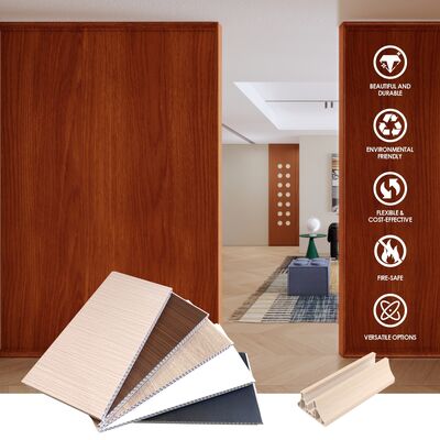 PVC Duvar Paneli Bölme İç Dekoratif Tahta Oda Alanı İçin Su geçirmez Bölücü