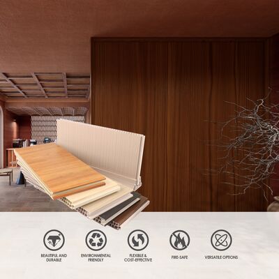 Su geçirmez Yangın geçirmez Nem geçirmez PVC Bölme Paneli İç mekan bölümü için duvar paneli