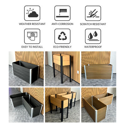 Su Geçirmez Yangın Geciktirici Eko Dostu Ahşap Plastik Kompozit Malzemeden Modern Yükseltilmiş Bahçe Yatağı