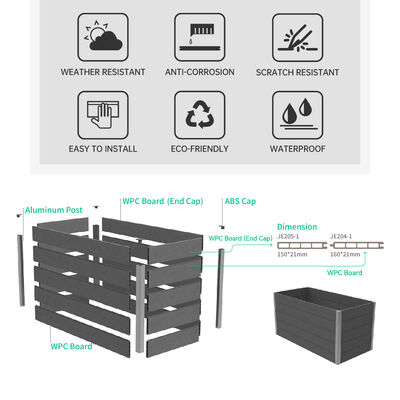 Büyük Yükseltilmiş Bahçe Yatak Saksı Kutusu, Açık Hava Sebze Çiçek Ot Bahçesi İçin
