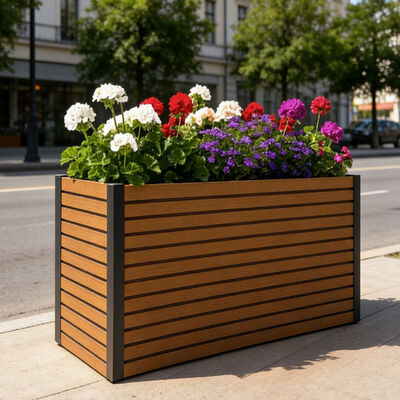 Dışarıda Yükseltilmiş Bahçe Yatağı Bitki Kutusu Su geçirmez Yangın Geri Dayanıcı Çevre Dostu Malzemeyle Bahçe Yatakları Bitkisi