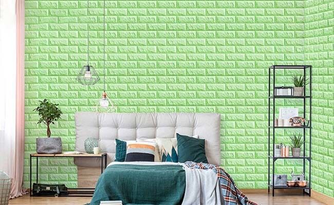 Duvar Dekorasyonu İçin Güçlü Yapışkanlık 3D Vinil Tuğla Köpük Duvar Kağıdı