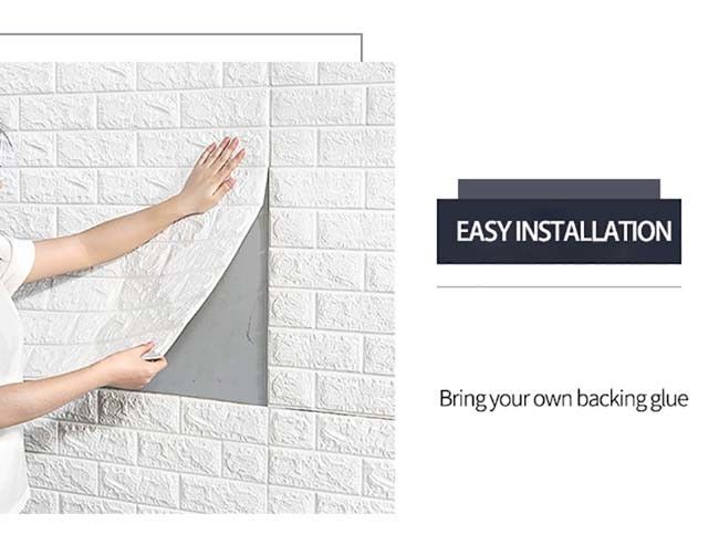Beyaz PE Duvar Panelleri 70x77cm 3D PE Köpük Duvar Sticker Ev Dekorasyonu İçin