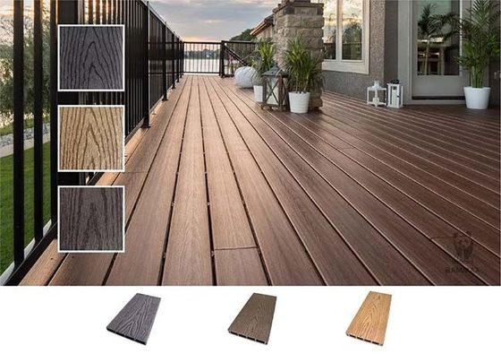 Ahşap Zemin 3D Kabartma Doku WPC Decking Kompozit Güverte Zemini Suya Dayanıklı