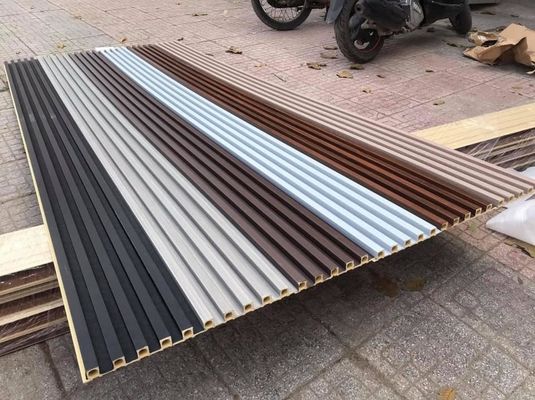 Ahşap Tahıl PVC WPC Duvar Paneli Yivli Duvar Panelleri WPC 3D Duvar Paneli
