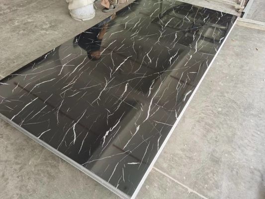 UV Kaplama PVC Mermer Levha İç Dekorasyon Duvar Arka Plan Paneli