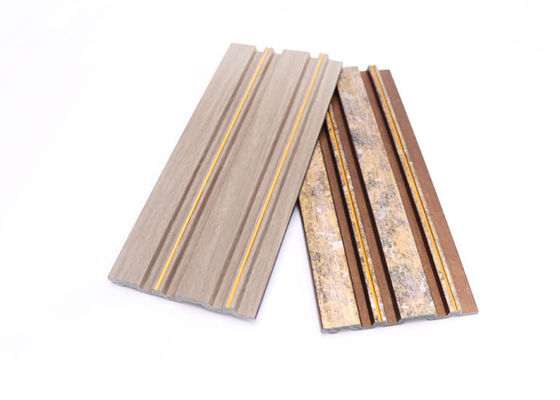 Arka Plan 120x12mm İçin Altın Gümüş Çizgili Kapalı Paneller PS Duvar Kaplama Paneli