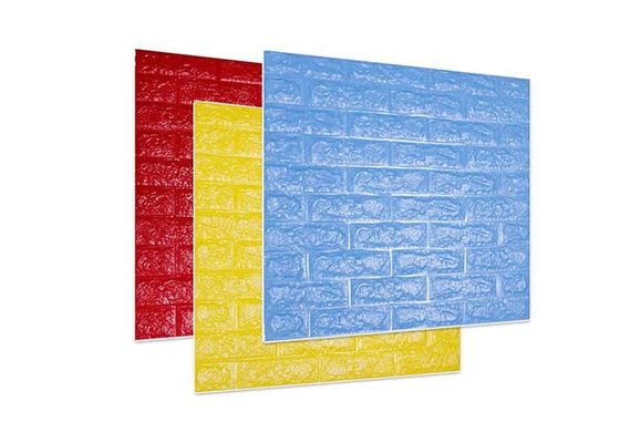 Duvar Dekorasyonu İçin Güçlü Yapışkanlık 3D Vinil Tuğla Köpük Duvar Kağıdı