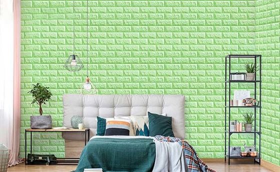 Duvar Dekorasyonu İçin Güçlü Yapışkanlık 3D Vinil Tuğla Köpük Duvar Kağıdı
