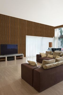 Ses Yalıtımı Mdf Pet Board Akustik Ahşap Çıta Duvar Panellerini Absorbe