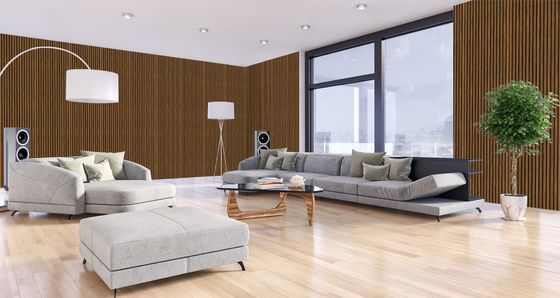 Ses Yalıtımı Mdf Pet Board Akustik Ahşap Çıta Duvar Panellerini Absorbe