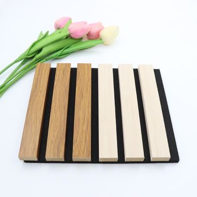 MDF Ses emici akustik ahşap duvar panelli Fluted malzeme