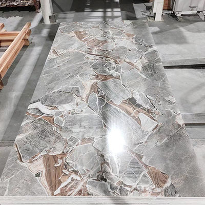 Yüksek Parlak / Laminated Su geçirmez 1220 * 2440 * 3mm Ev Dekorasyonu için UV Kart