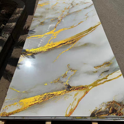 1220*2440mm 3D Dijital Baskılı UV Mermer Yaprak UV Taşları TV Duvar Dekorasyon Taşları