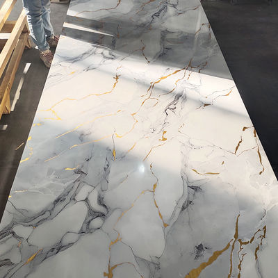 Yüksek Parlak / Laminated Su geçirmez 1220 * 2440 * 3mm Ev Dekorasyonu için UV Kart