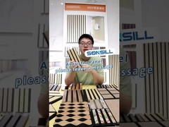 Ateş geçirmez kare kenar akustik tahta paneli Ev dekorasyonu için ahşap slayt paneli